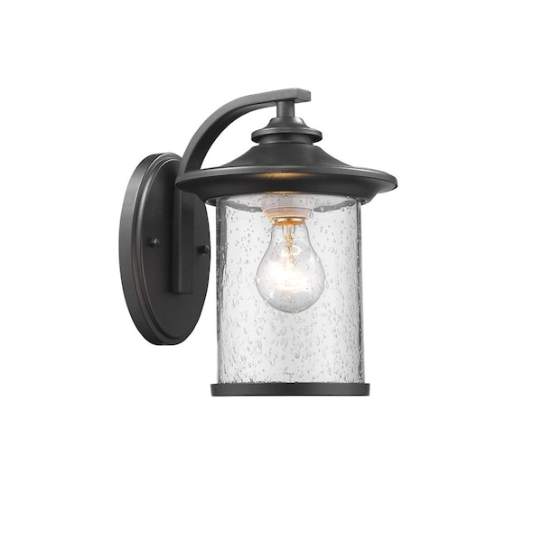 Supershine 11 in. Lighting Liam Transitional 1 Light Black Outdoor Wall Sconce - Textured Black SU2542812 - main